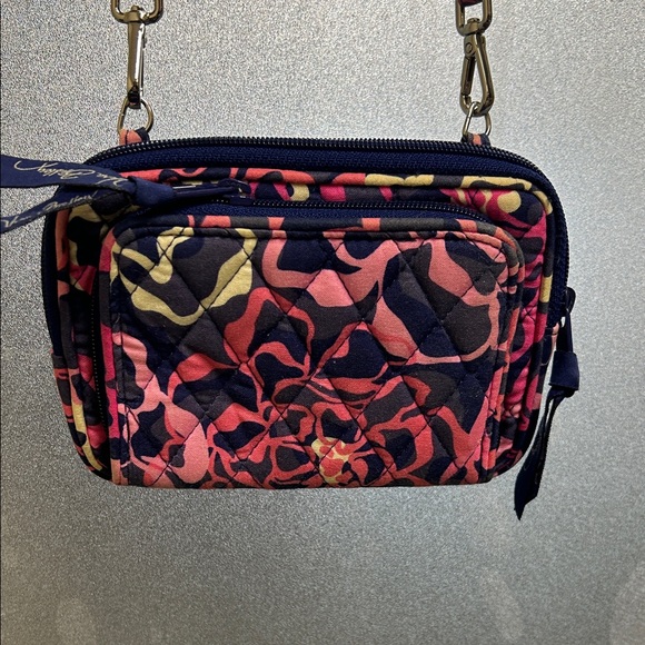 Vera Bradley Pink and Blue Patterned Crossbody Bag - Picture 2 of 6